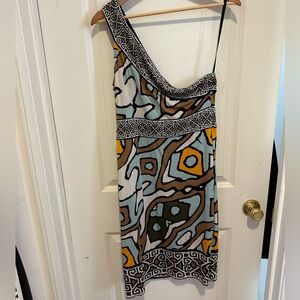 Diane Von Furstenberg Societes silk one shoulder Grecian dress